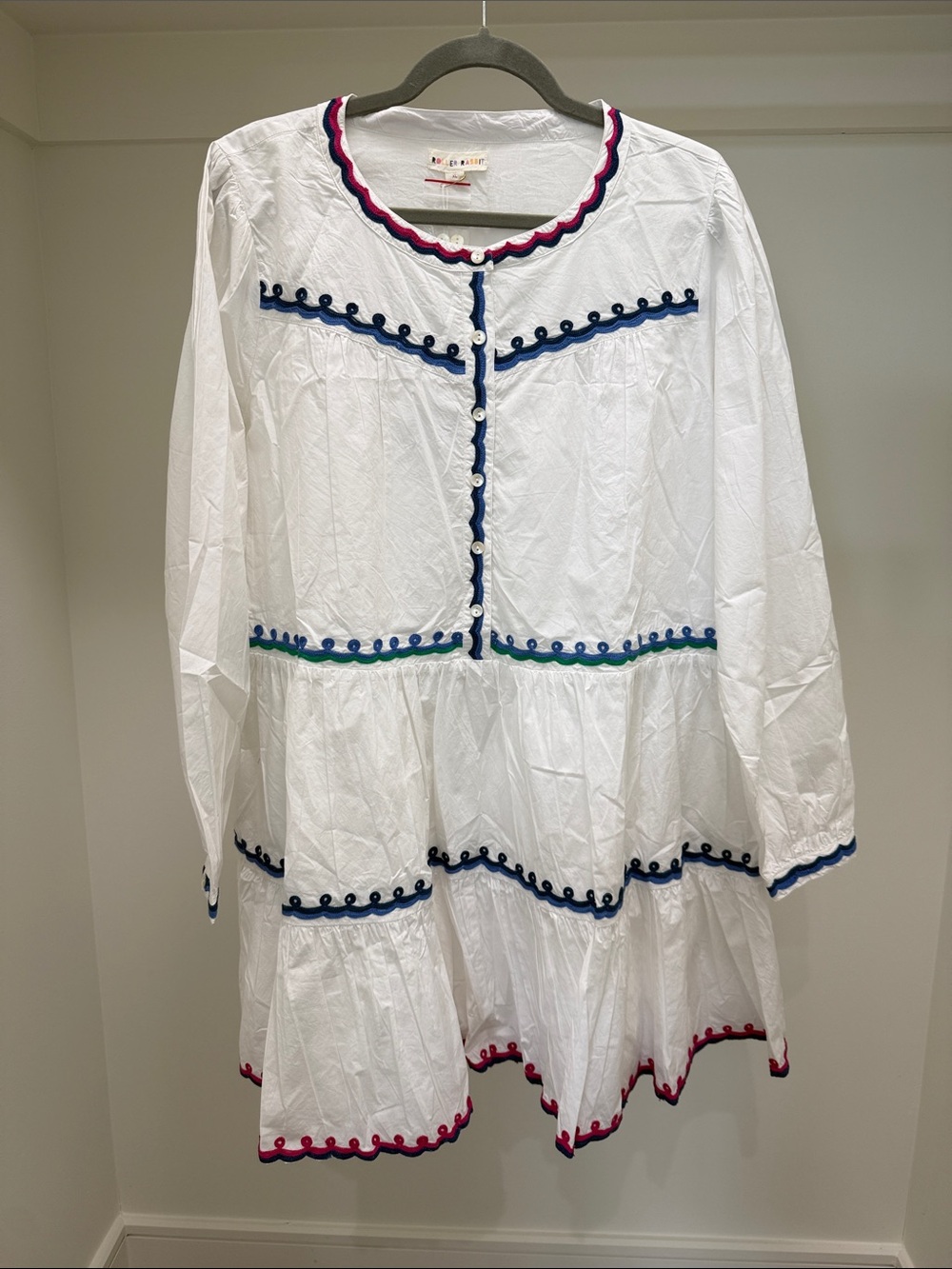 Roller Rabbit Dress Size XL NWT Cotton Embroidered